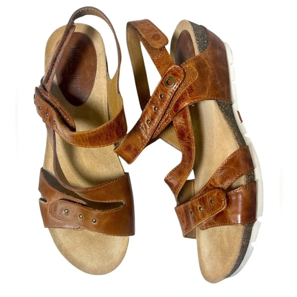 Josef Seibel Hailey 33 Women Sandals Craftsman Marbled Leather Adjustable Sz 7